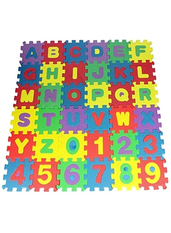 Asera Mini Puzzle Foam Mat for Kids,Interlocking Learning Alphabet and Number Mat for Kids (36 Pcs) - Image 1